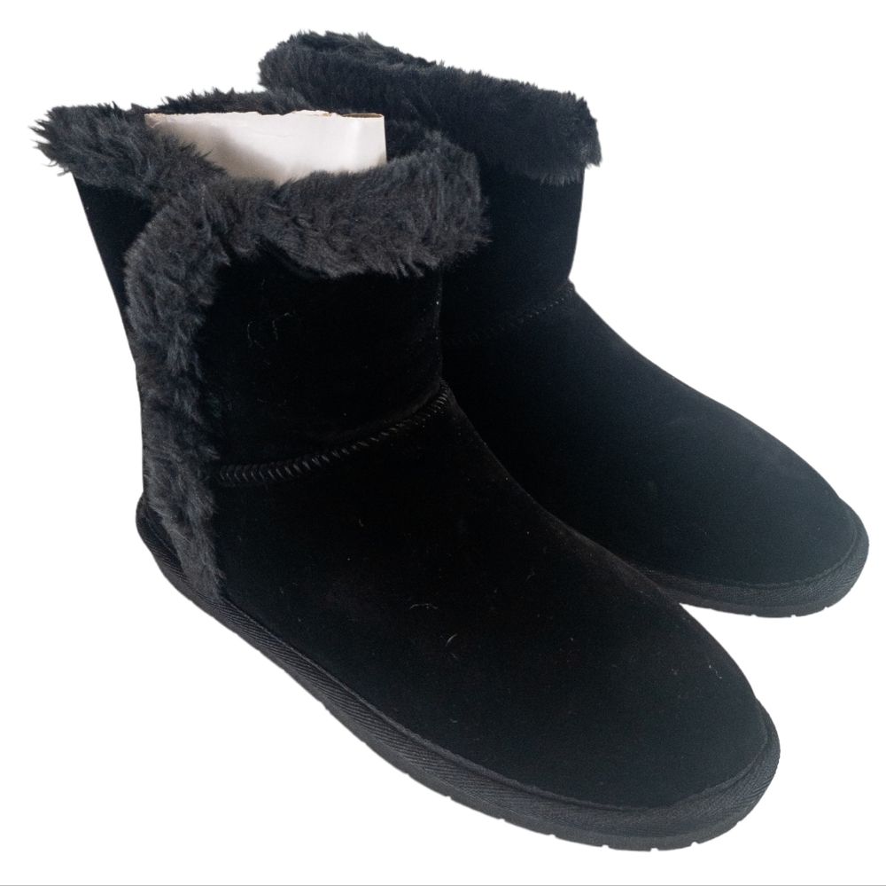 Sugar Polly Fuzzy Winter Booties Black -8 - Picture 6 of 9